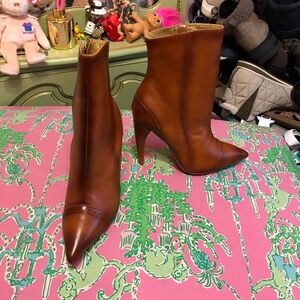 Designer Yevrah Alex ombré brown leather booties size 38